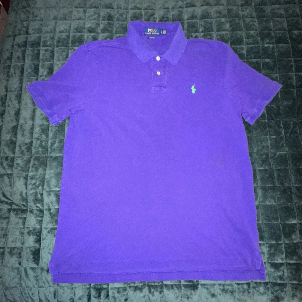 Polo Ralph Lauren Mens Short Sleeve Shirt Large (L) Purple Classic Prep